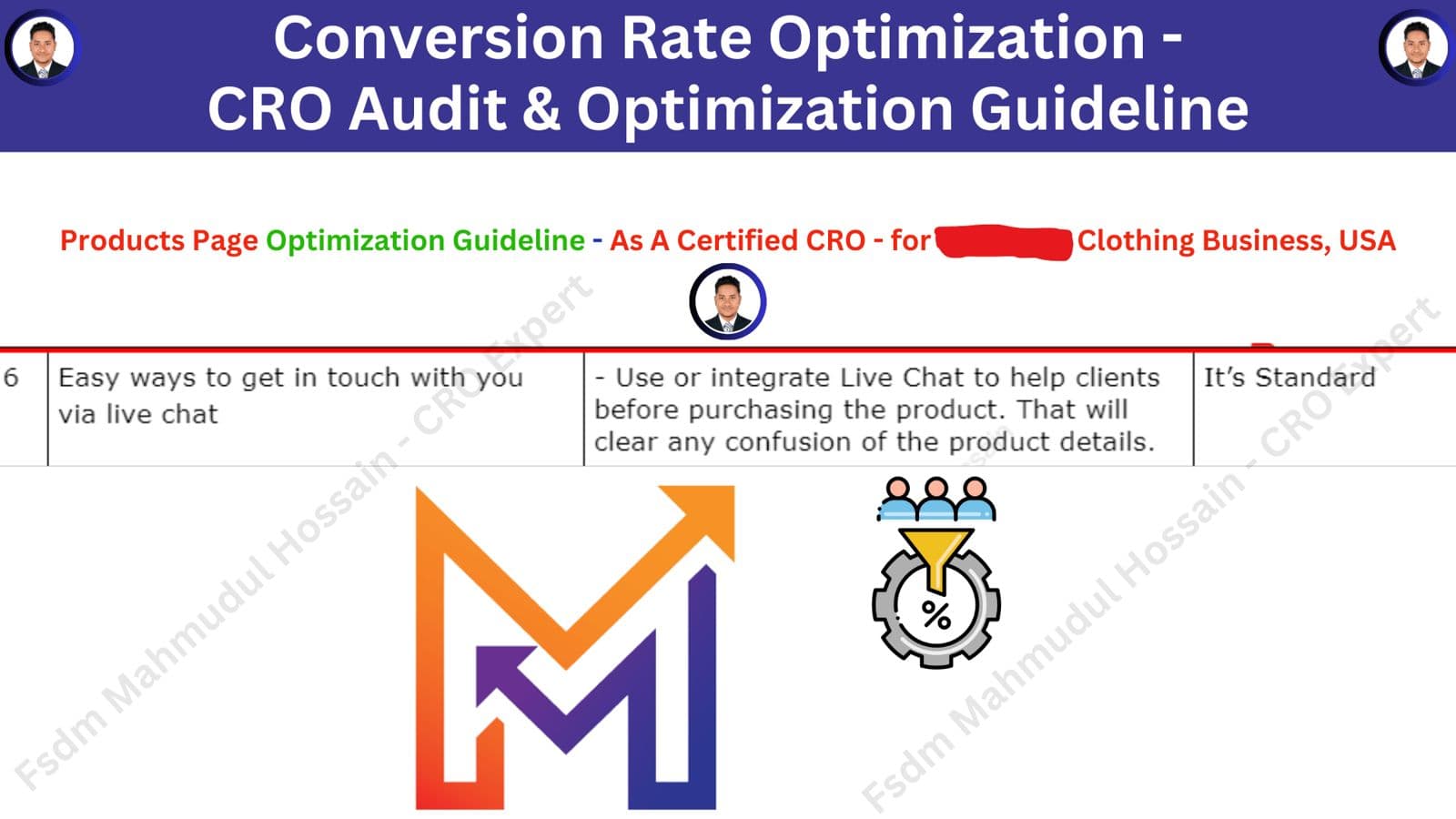 Conversion fixes, Conversion Rate Optimisation work by Mahmudul Hossain