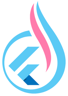 Client business logo, blue and pink symbol